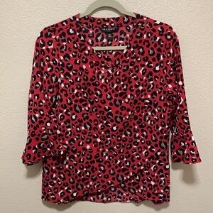 I.N. Studio Women’s 3/4 Sleeved Blouse Size MP Red